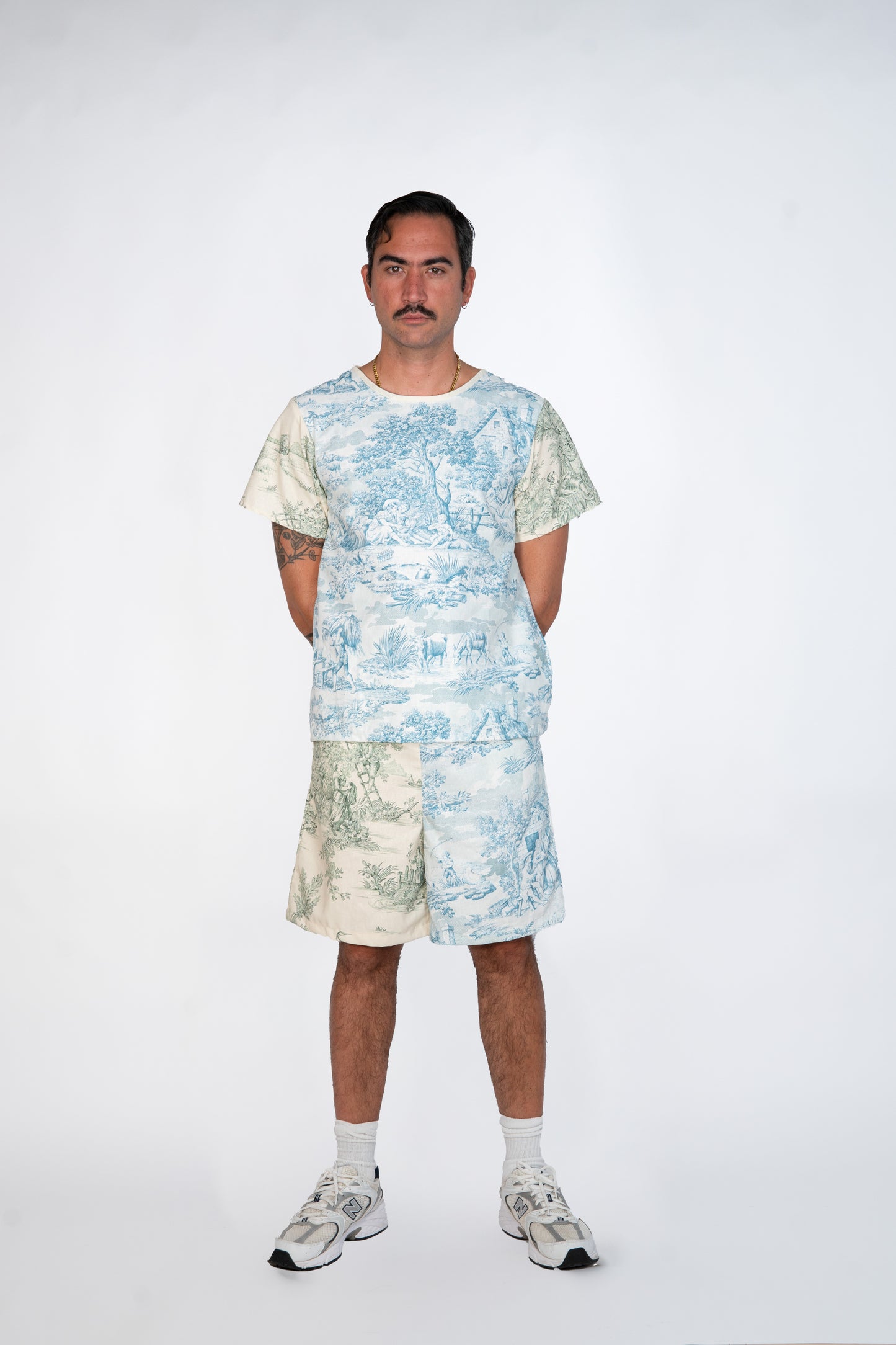 Green/Turquoise Unisex Le Petit Trianon Shorts