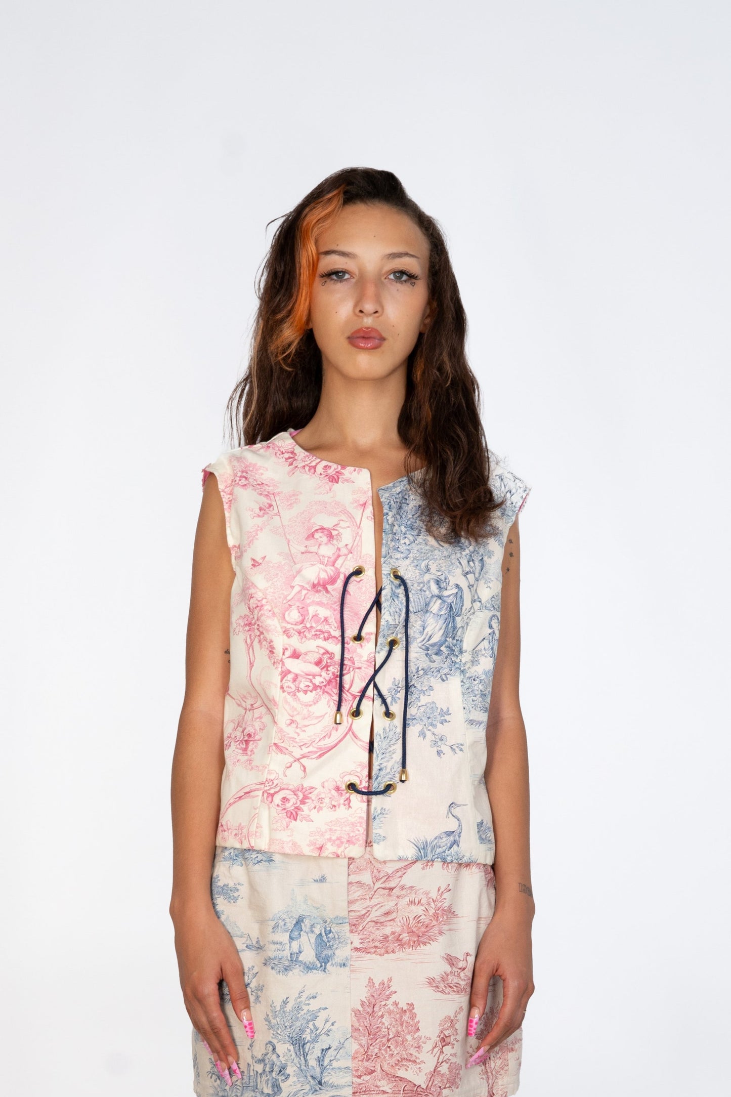 Pink and Blue Premium Dauphine Vest