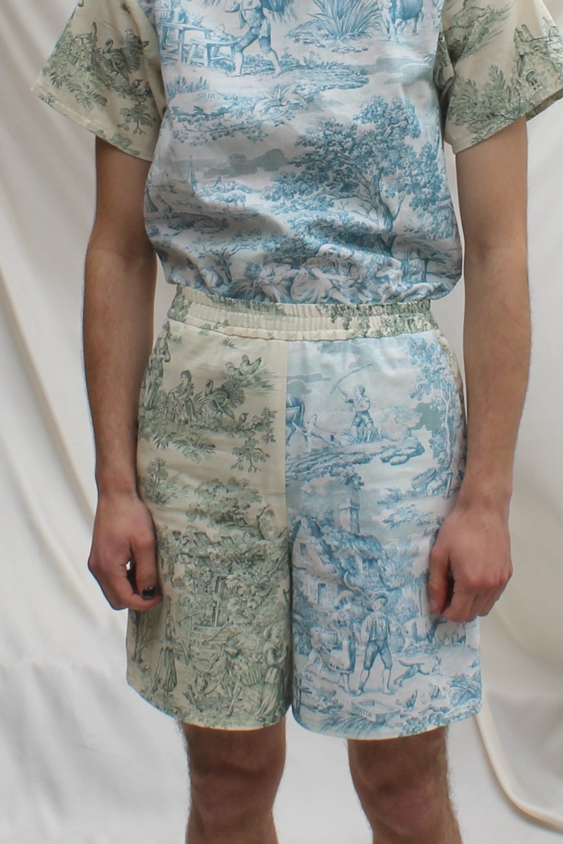 Green/Turquoise Unisex Le Petit Trianon Shorts