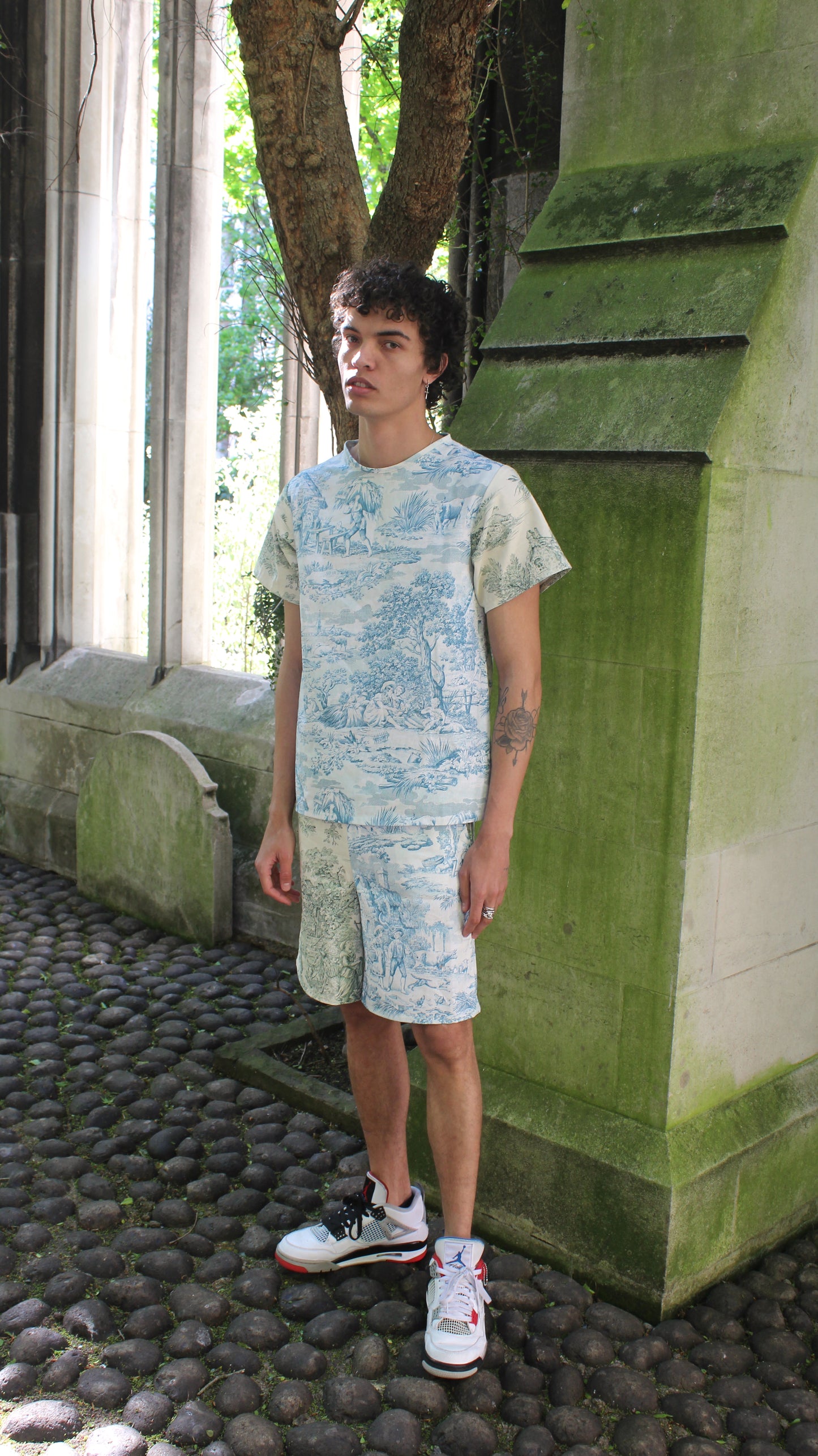 Green/Turquoise Unisex Le Petit Trianon Shorts